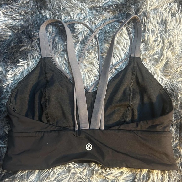 LULULEMON Pushing Limits Bra in Black/Titanium Size 8 - Picture 1 of 4